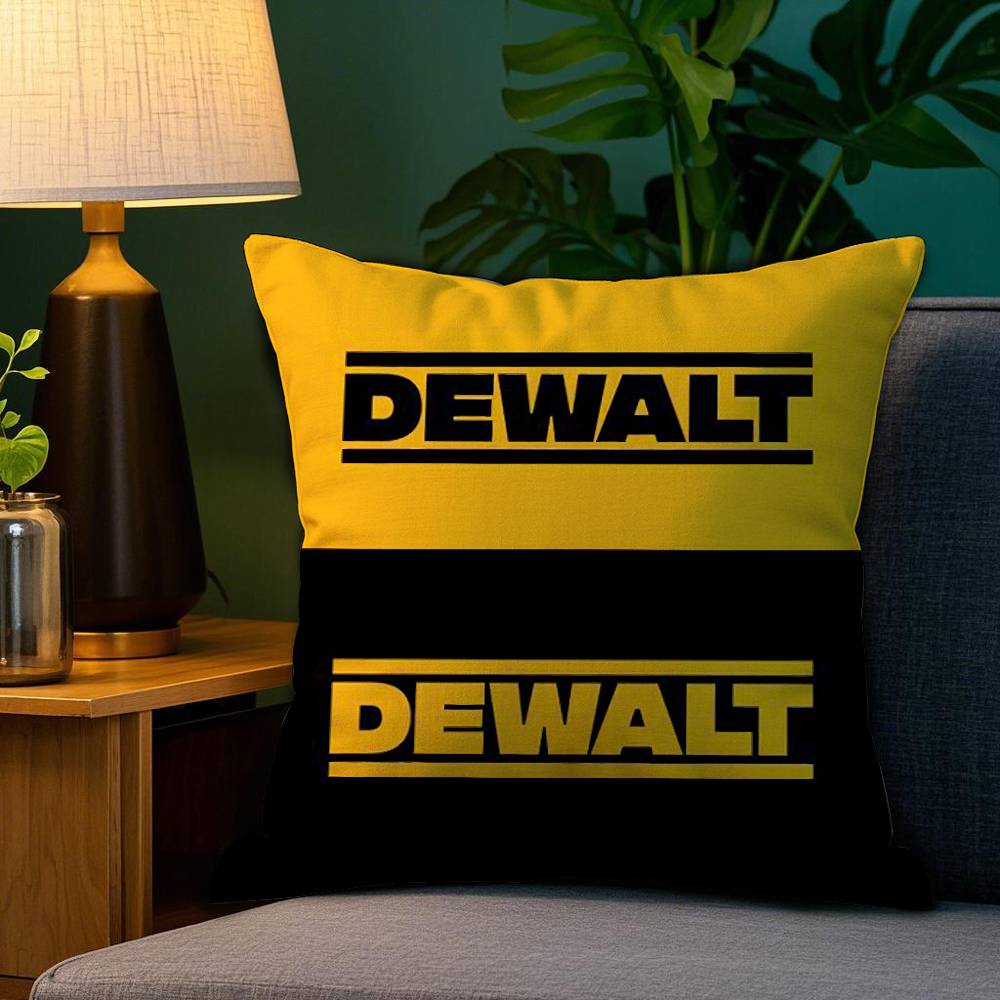 Tool Box D-DeWalt Pillow Case Plush Fabric Soft Double Sided Print Sofa Cushion Cover Throw Pillow Covers