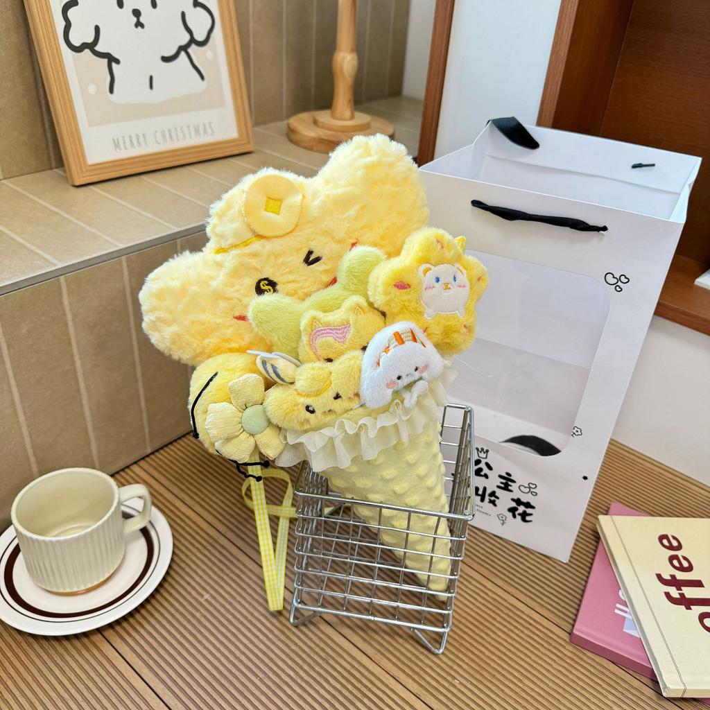 New Year's Ice Cream Doll Bouquet Finished Creative Doll Hand Bouquet To Send Relatives and Friends Finished Souvenir