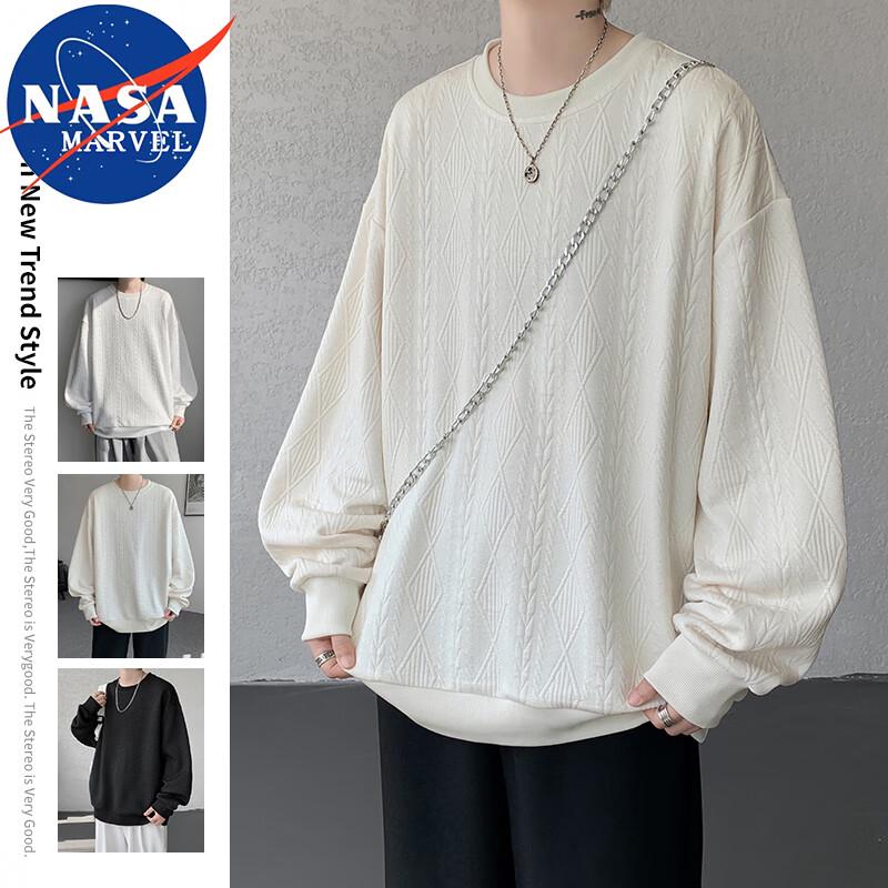 NASA MARVEL Men's Long Sleeve Round Neck T-Shirt Sweatshirt