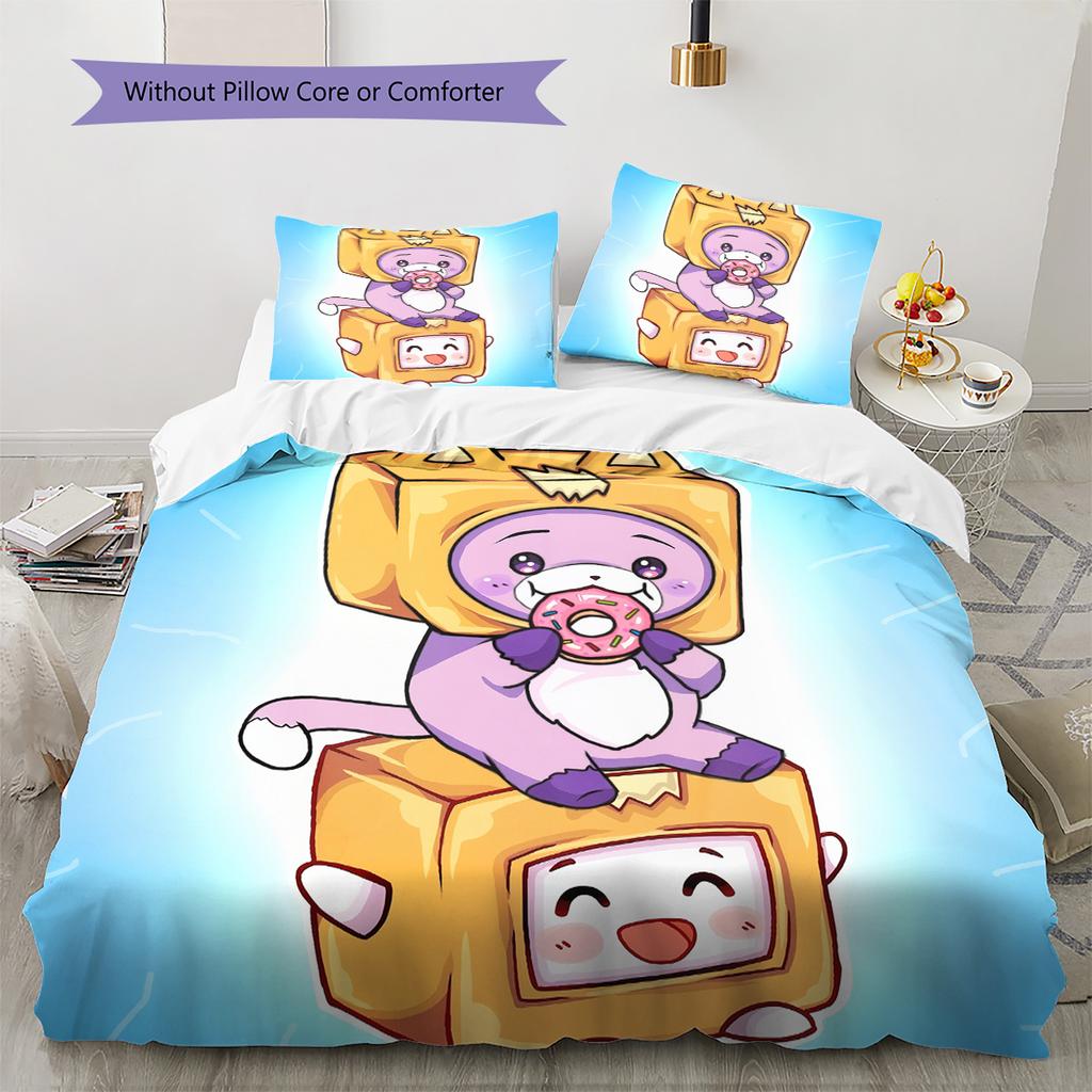LankyBox  Pattern Bedding Quilt Set  Home Decoration  Gift (1 * duvet cover + 2 * pillowcase  without core)