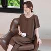 Plus Size Summer Two-Piece Set for Mothers - Loose, Short Sleeve, National Style Fashion for Middle-Aged & Elderly Women