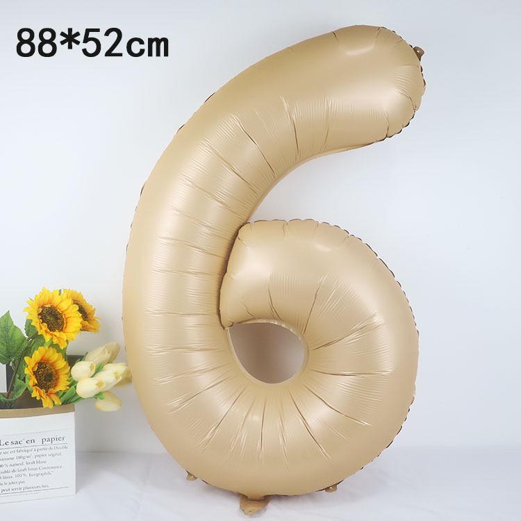40-Inch American Caramel Cream Number Balloons - Birthday Party Decoration Slim Aluminum Foil Balloons
