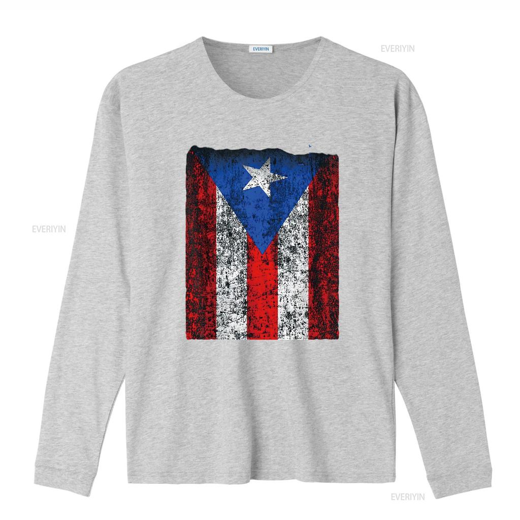 Womens Vintage Flag of Puerto Rico T Shirt Distressed vintage Washed Stretched Unisex Versatile Casual Top For Everyday Wear