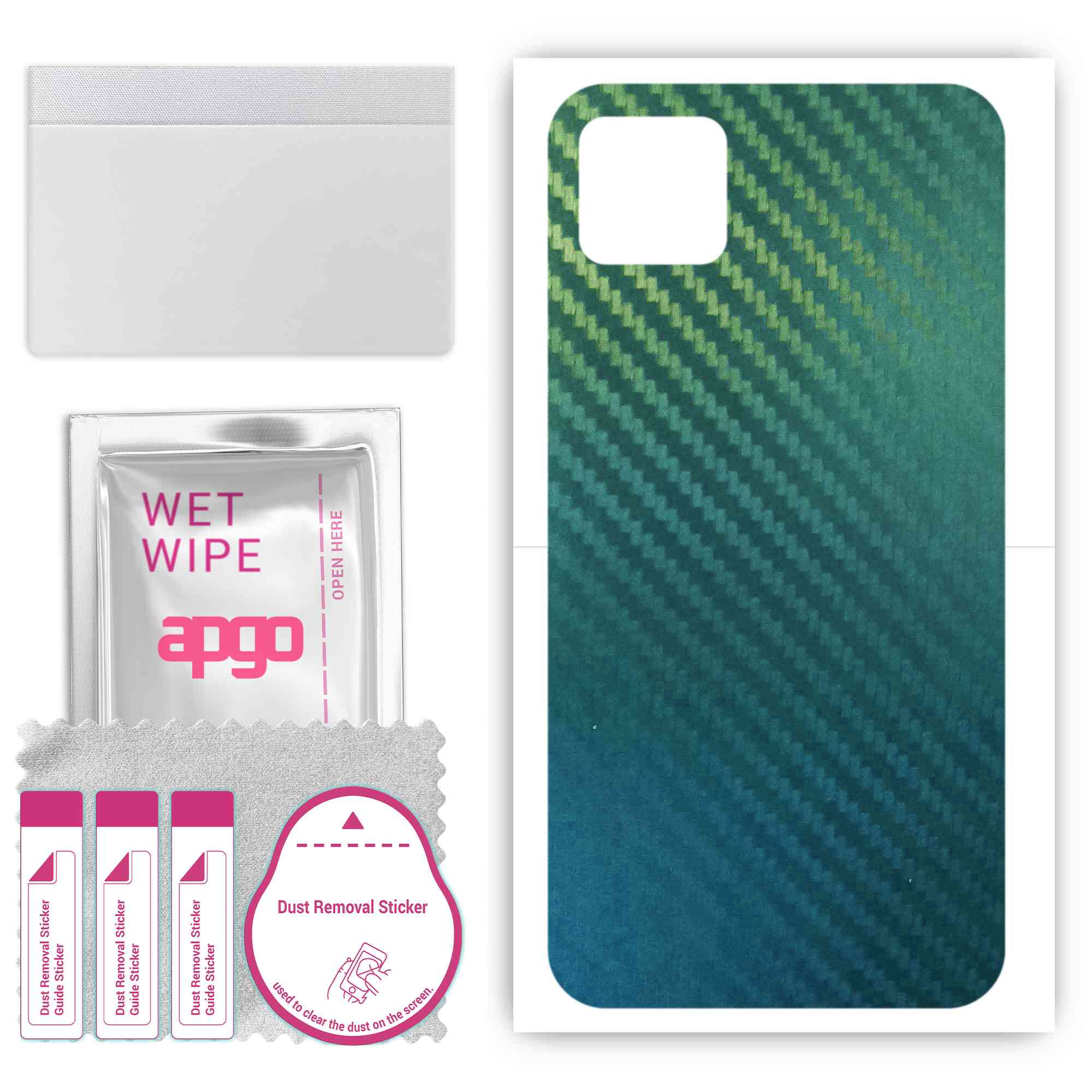 

apgo Protective Skin Sticker for the back compatible with WIko Y52, Wrap Film, Foil, Vinyl - Pattern Carbon Chameleon CAKA1