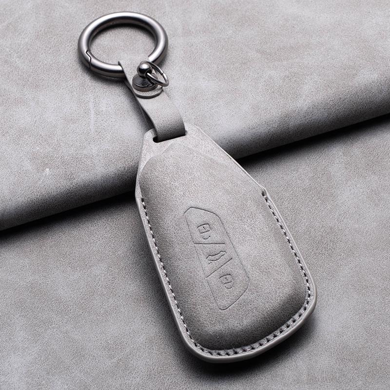 Styling Mouldings Sheepskin Leather Car Key Case Cover Fob For Volkswagen Polo VW Magotan Passat B8 TIGUAN MK2 Golf 8 2020 Car A