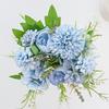 7 Heads Artificial Flowers Silk Peony Rose Hydrangea Bouquet Home Decorations Party Wedding Bride Fake Plants Silk Flowers