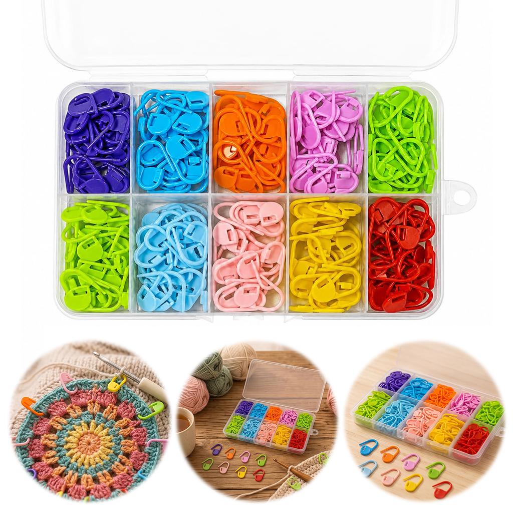Plastic Open Ring Stitch Markers 150pcs for Knitting Crochet DIY Craft Accessories Tools