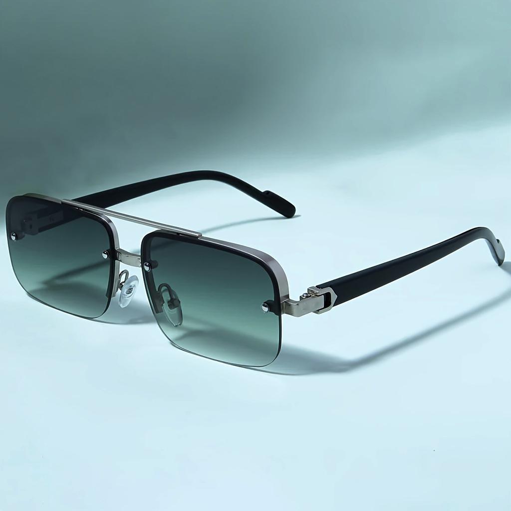 Mens Womens Square Gradient Sunglasses Double Bridge Oversized UV400 Anti Glare Shades Eyewear Brand Design