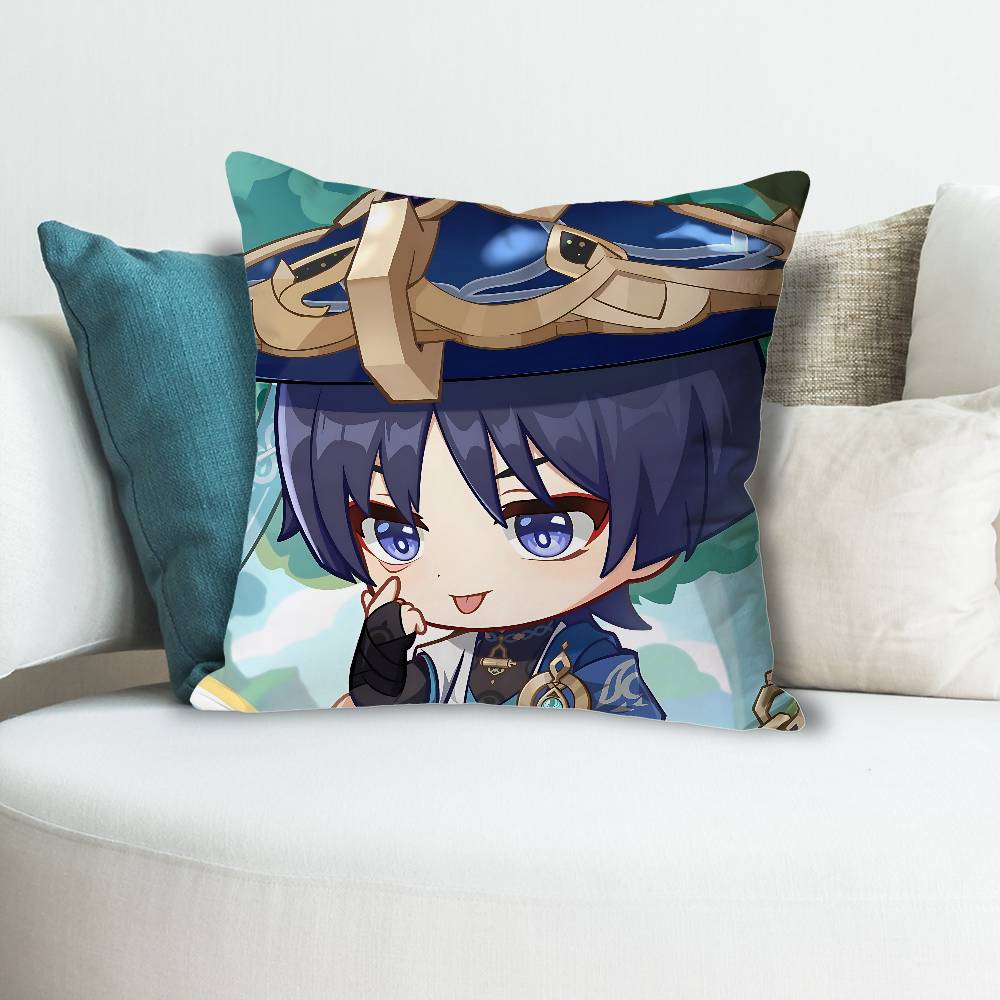 Game GGenshin Impact Wanderer Pillow Cases for Bedroom Living Room Sofa Home Decor Polyester Cushion Cover with Zipper