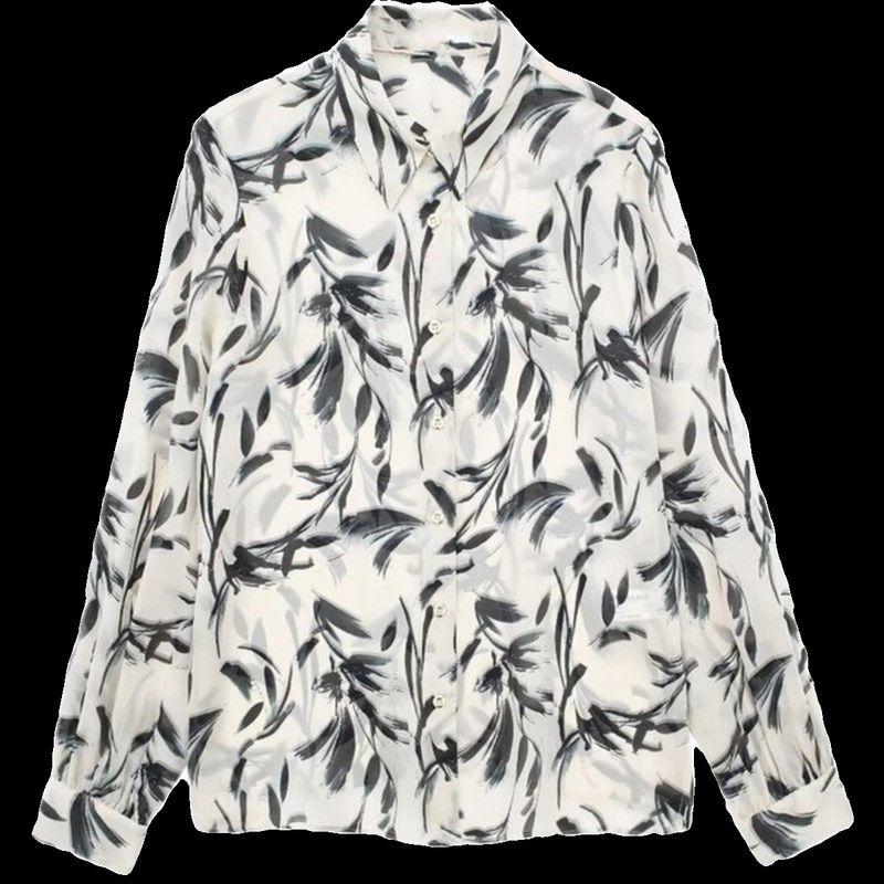 Fashion Style 2023 Autumn and Winter New Arrival Women's Clothing Temperament Wild Flower Print Shirt 9343294 070