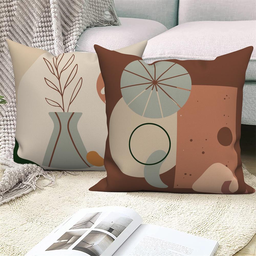 Home Sofa Office Cushion Pillowcase Wholesale  Nordic Style Abstract Plant Floral
