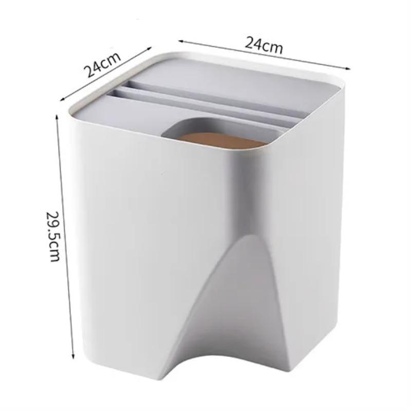 Stackable Trash Can Creative with Lid Kitchen Waste Bin Bathroom Household Wet and Dry Plastic Living Room Paper Basket