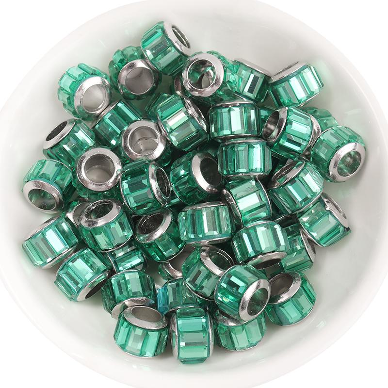 20pcs Resin Beads Diamond Shape Big Hole Round Loose Spacer Beads For DIY Jewelry Making Bracelets Necklace Earrings Accessories