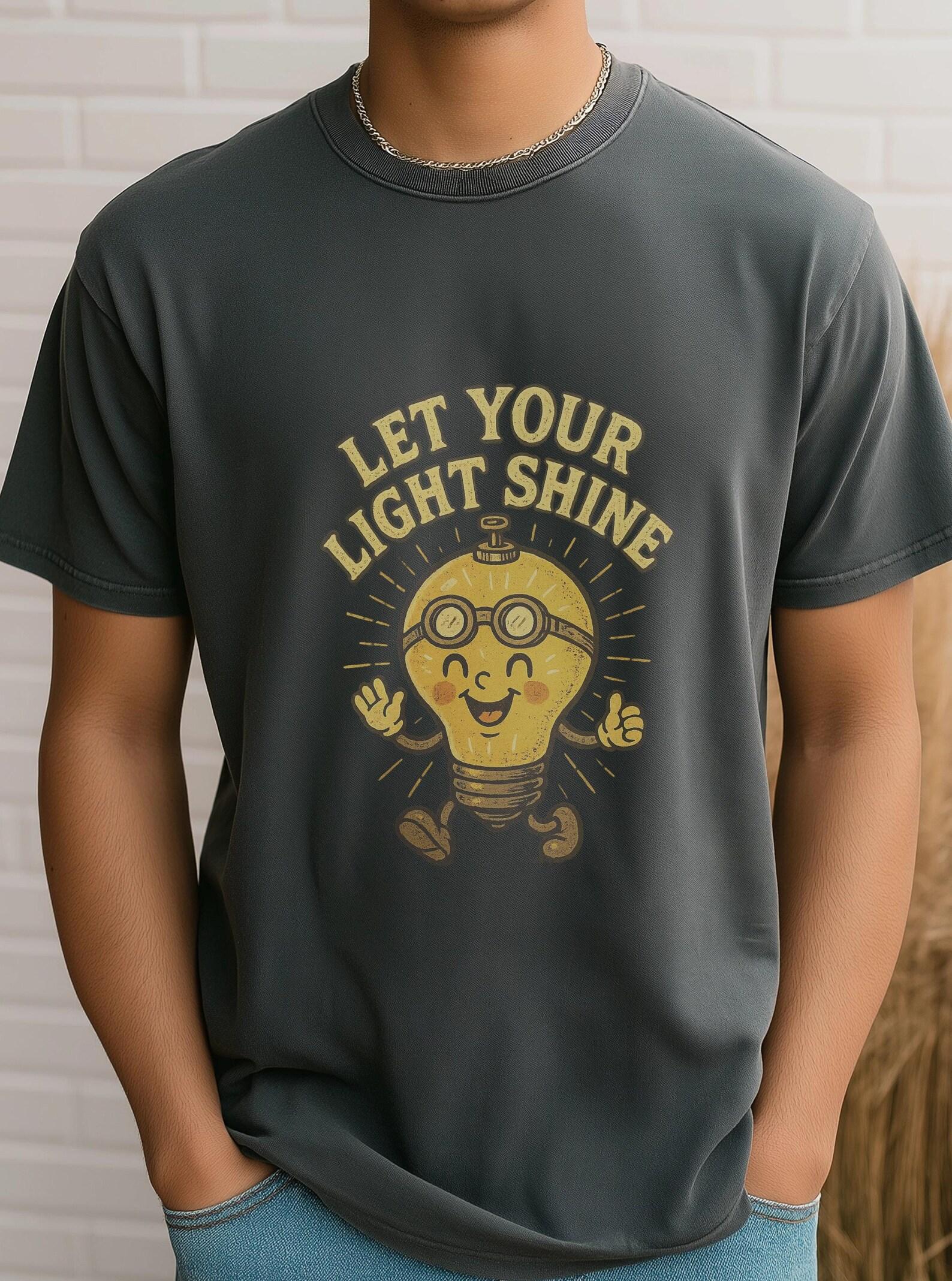 Comfort Colors Let Your Light Shine Tshirt Oversized Christian Faith Tee Inspirational Jesus Shirt God Is Good Religious Church Vibes L