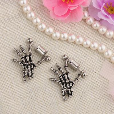 1 Paar Skelett-Hand Piercings Schmuck Ohr-Tunnels Dehner