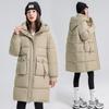 Cotton clothes women's over the knee length 2025 winter new Korean version of thickened jacket with large pockets padded jacket women's padded jacket