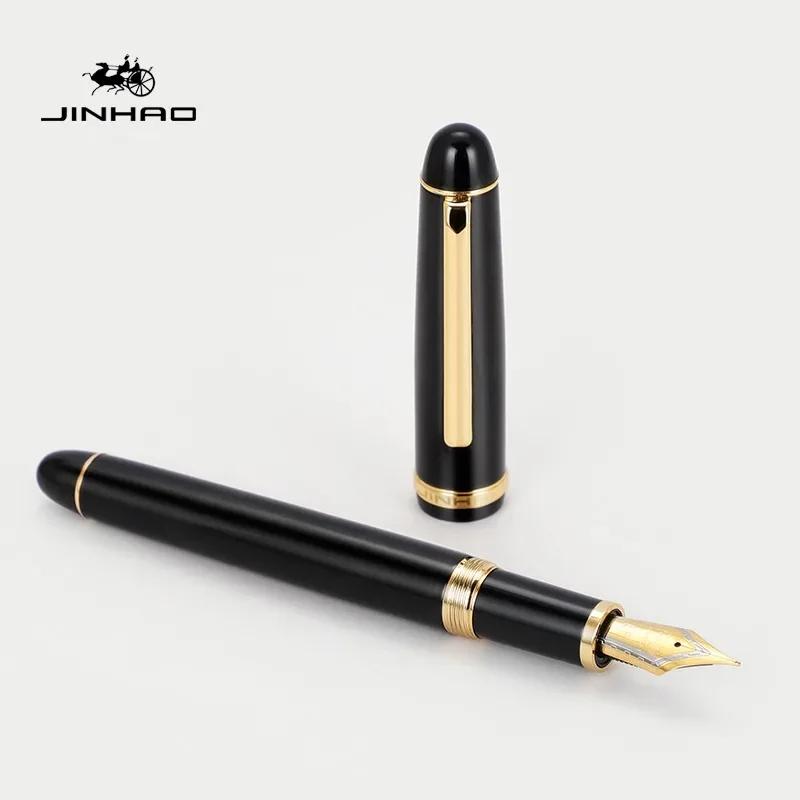 1/5 PCS JINHAO X350 Fountain Pen Calligraphy Metal Writing Ink Pen Golden EF F Nib Business Office School Supplies Stationery