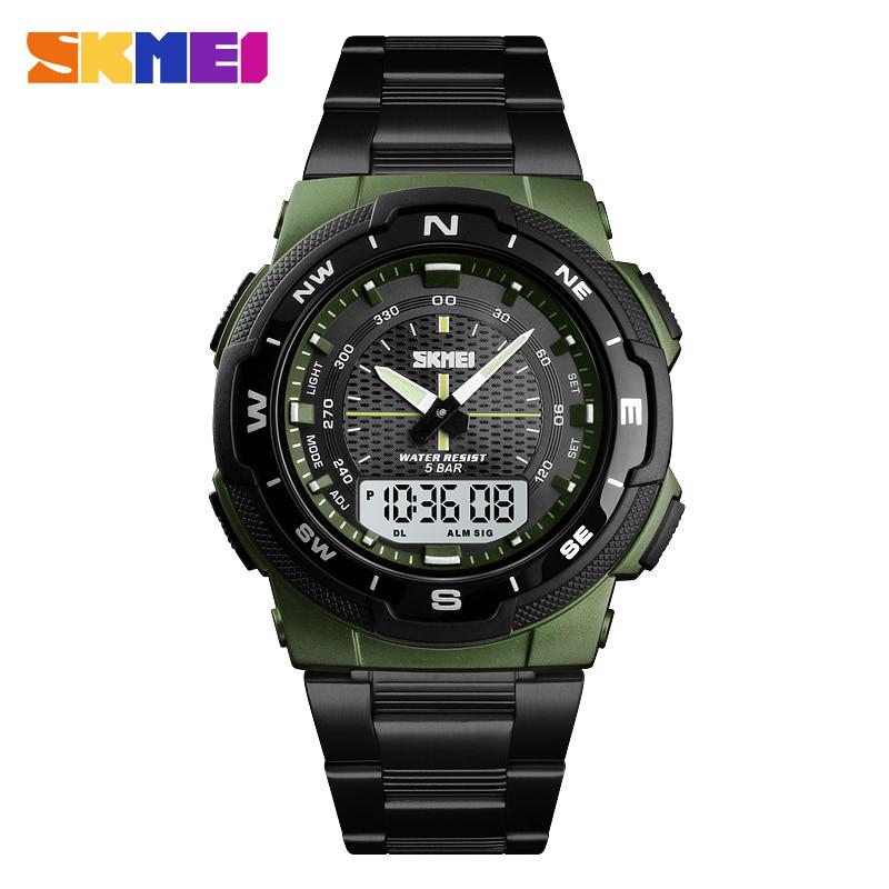 SKMEI Men Watch Fashion Quartz Sports Watches Stainless Steel Mens Watches Top Brand Luxury Clock