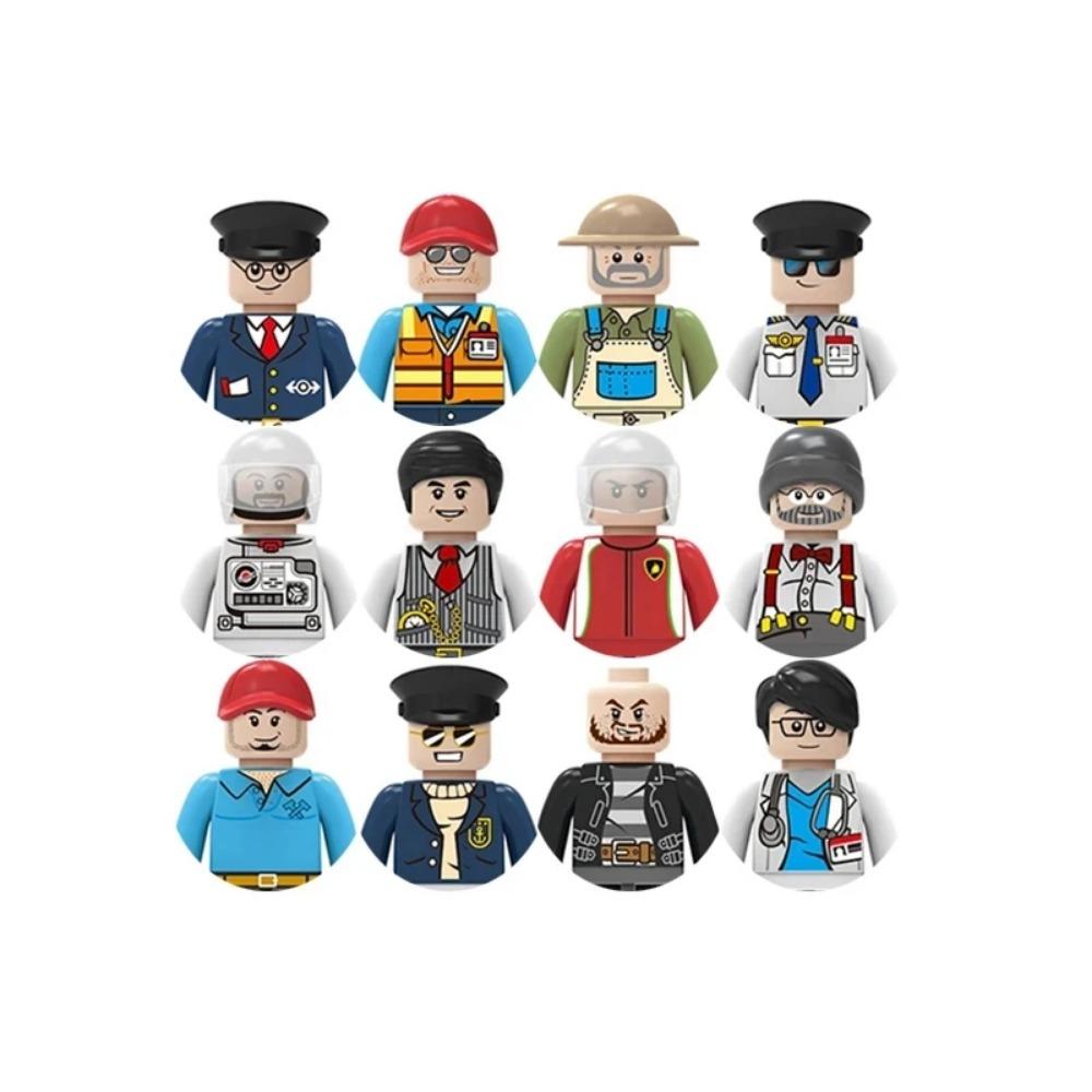 Stadt Charaktere Actionfiguren Bausteine Polizist Lehrer Feuerwehrmann Beruf Mini Figur Puppen Bricks Set Kinderspielzeug