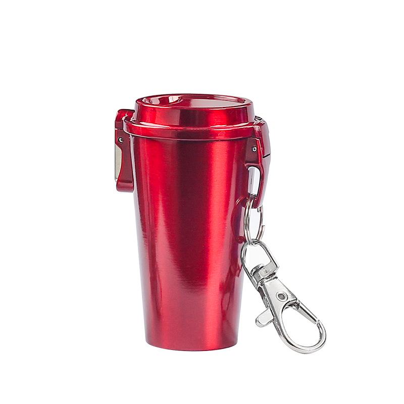 Stylish Metal Portable Ashtray & Cigarette Case with Pop-Top and Carabiner