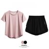 2pcs Gym Set Women Summer Sportswear Outfit 2 Piece Short Sleeve Sports Shirt Shorts Sets Jogging Suit Female Tracksuit New