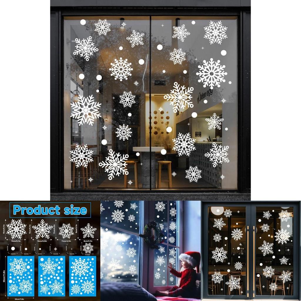 Kerst Sneeuwvlok Statische Raamsticker Pvc Voor Vakantiedecoratie Set van Drie