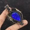 Lapis Lazuli Pendant Copper Wire Wrapped Pendant Titanium Beads Pendant Gemstone Copper Jewelry Designer Pendant Handmade Wire Wrap Jewelry