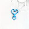 Peach Heart Candy Color Spray Paint Keychain Clasp—DIY Heart-Shaped Connector Ornament
