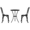 Garden Bistro Set 3 pcs Black Aluminum
