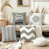 Cozy Faux Embroidery Autumn Winter Cushion Covers  Piece Set Flat DoubleSided Print Decorative Throw Pillow Cases
