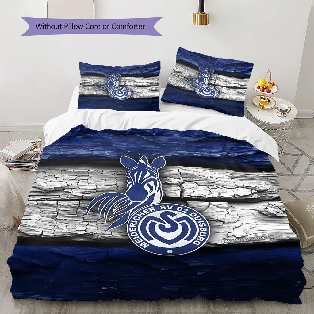 MSV Duisburg Pattern Bedding,Quilt Set Quilt Cover Pillowcase Home Birthday Gift(1 * duvet cover + 2 * pillowcase, without core)