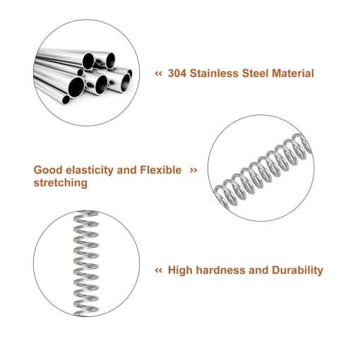 uxcell Compression Coil Springs, 0.3mm Wire Diameter, 2mm Outer Diameter, 10mm Free Length, 304 Stainless Steel, for Repairs, Experiments, Industrial