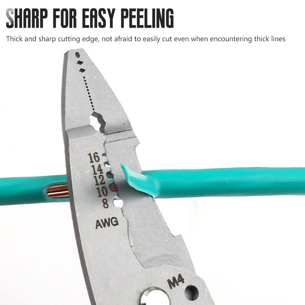 12 In 1 Multifunctional Wire Stripper Crimper Cable Stripping Foldable Upgraded Pliers, Electri X5Q3