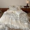 French Floral Lace Cotton 4-Piece Bedding Set