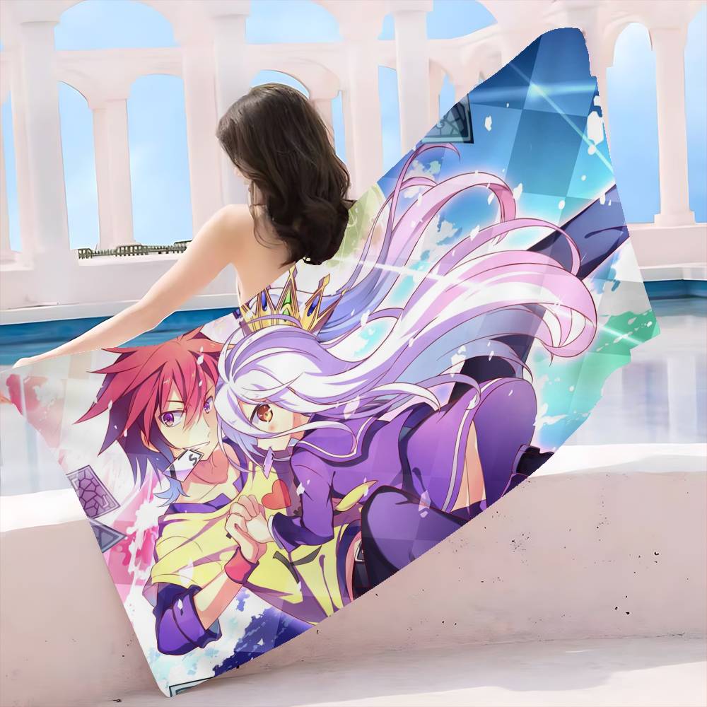 Game No Game No Life Big Microfiber Beach Towels Quick Dry Towel Sand Beach Towels Pool Towel for Travel Swim Pool Yoga