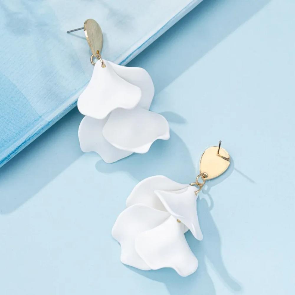 Pendientes Irregulares de Borla de Pétalos para Mujer, Diseño Exagerado Statement, Joyería de Moda de Lujo Ligero