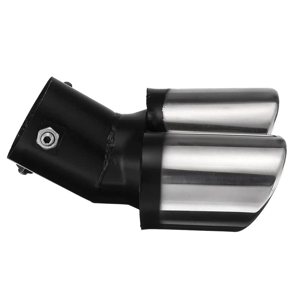 General Motors Exhaust Pipe Tail Throat Muffler Double Hole 63mm Stainless Steel Automotive Gas Pipe Tail Muffler Tip Tube