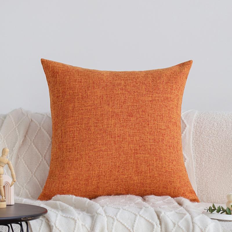 Oranje Zachte Kussenhoes Linnen Kussensloop Huisdecoratie Effen Kleur Bank Meerdere Maten Aanpasbare Kussenhoes voor Alle Seizoenen 30x50cm brown
