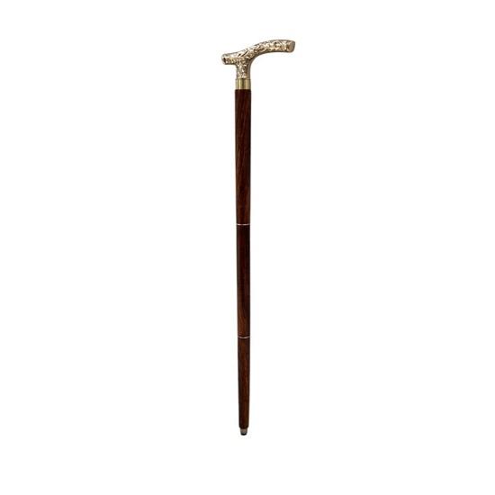 Handmade Brass Handle Wooden Walking Stick Cane