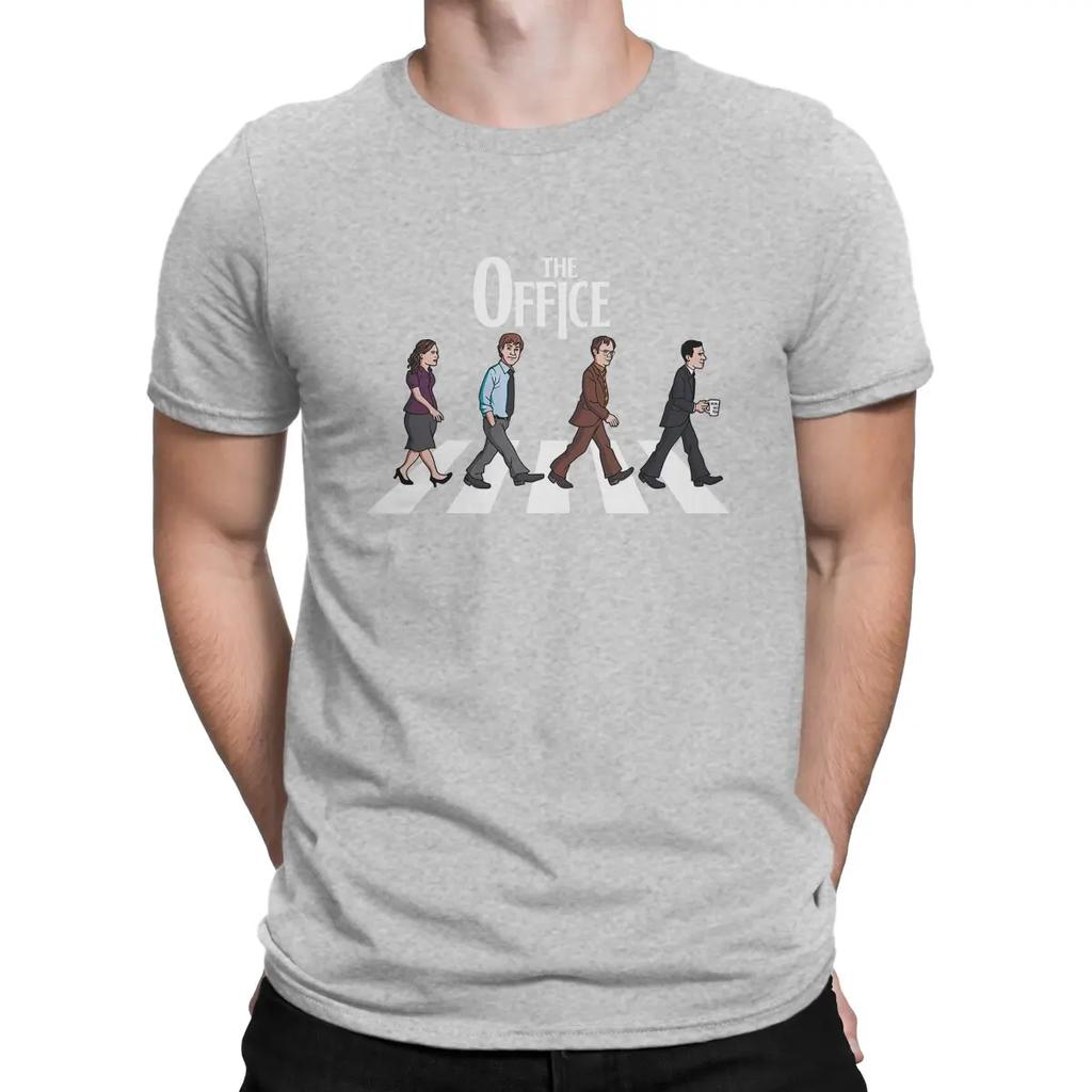 Magliette da Uomo The Office Road Dwight Schrute Serie TV Abbigliamento Puro Cotone Magliette Girocollo Maglietta per Adulti