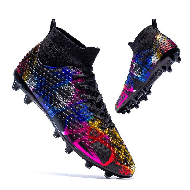 High-top football shoes children teenagers students adult men and women spikes leather training shoes sports shoes