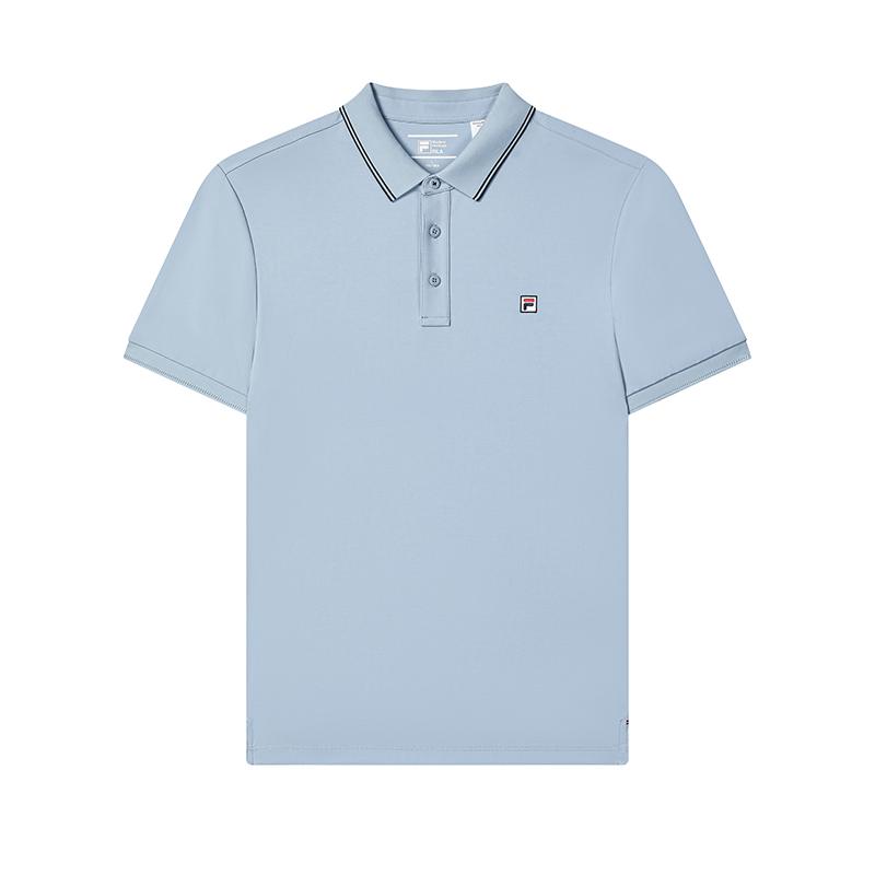 Fila Modern Heritage Cool Casual Breathable Fashion Commuter Short Sleeve Polo Shirt Men Tops Bamboo-Blue F11M431105FBU