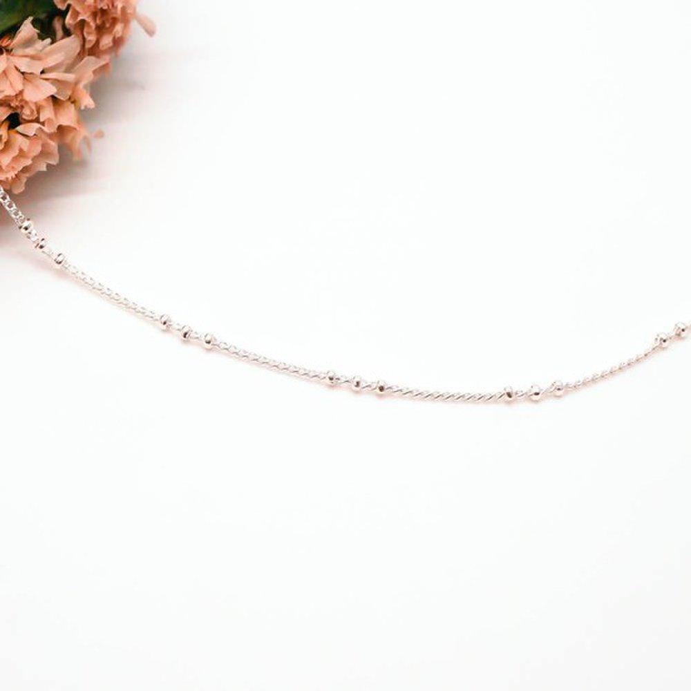 Opalhouse 925Silver Ball Chain Choker Necklace Ophen1203 White Gold