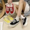 Thick-soled personalized fashion one-pedal canvas shoes spring and autumn new casual versatile little white shoes breathable lightweight board shoes