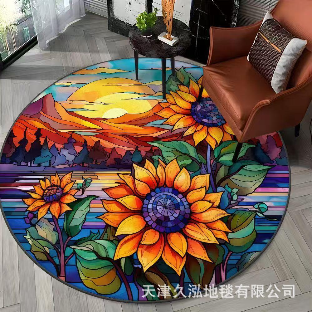 Circular Carpet Living Room Sofa Bedroom Floor Mat Foyer Dirt Resistant and Easy To Maintain Door Mat