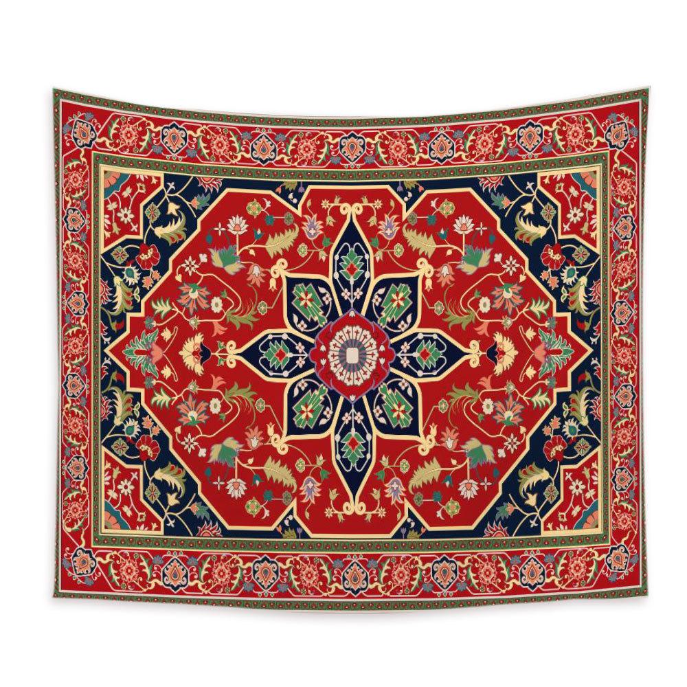 Customized Persian Ethnic Style Printed Tapestries Handmade Polyester Home Decorative Cloth Geometric Pattern Tapestry 95*73cm