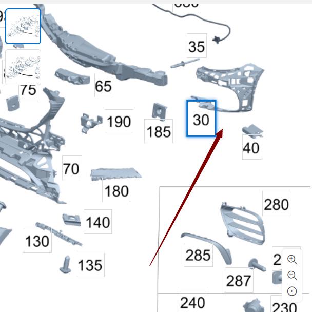 Mercedes-Benz W213 E260 Front Bumper Bracket/Liner A2138852403 A21388525