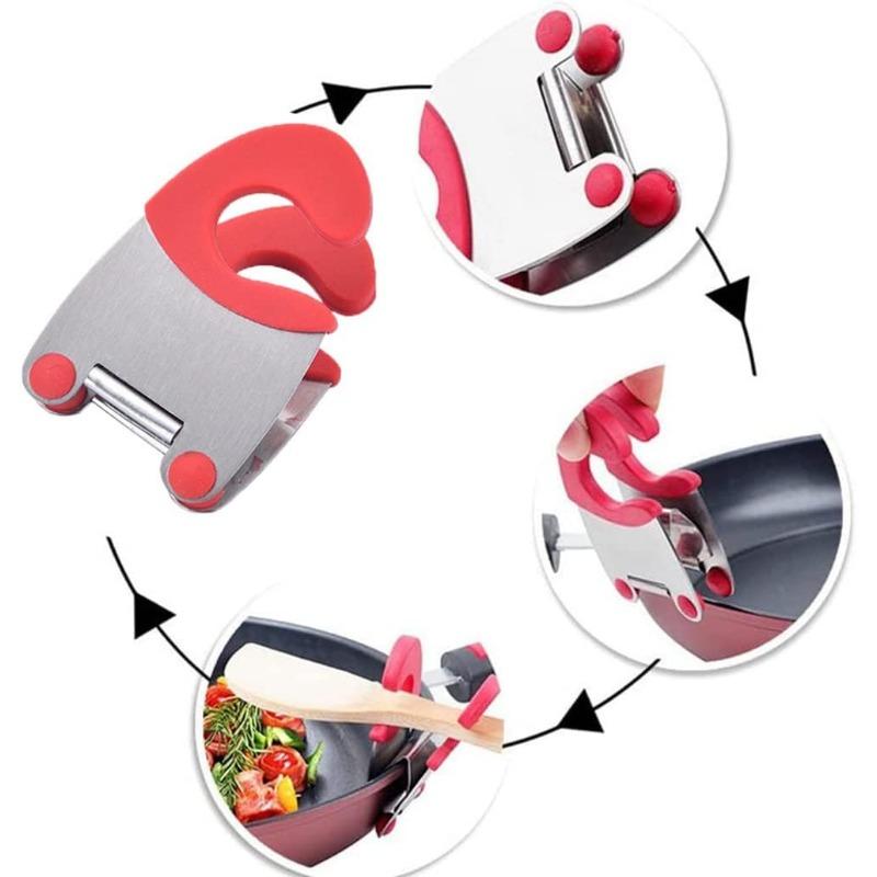 Stainless Steel Pot Spoon Holder Pot Clip Stainless Steel Pot Holder Anti-scald Handle Kitchen Utensil Bowl Clip Kitchen Tools
