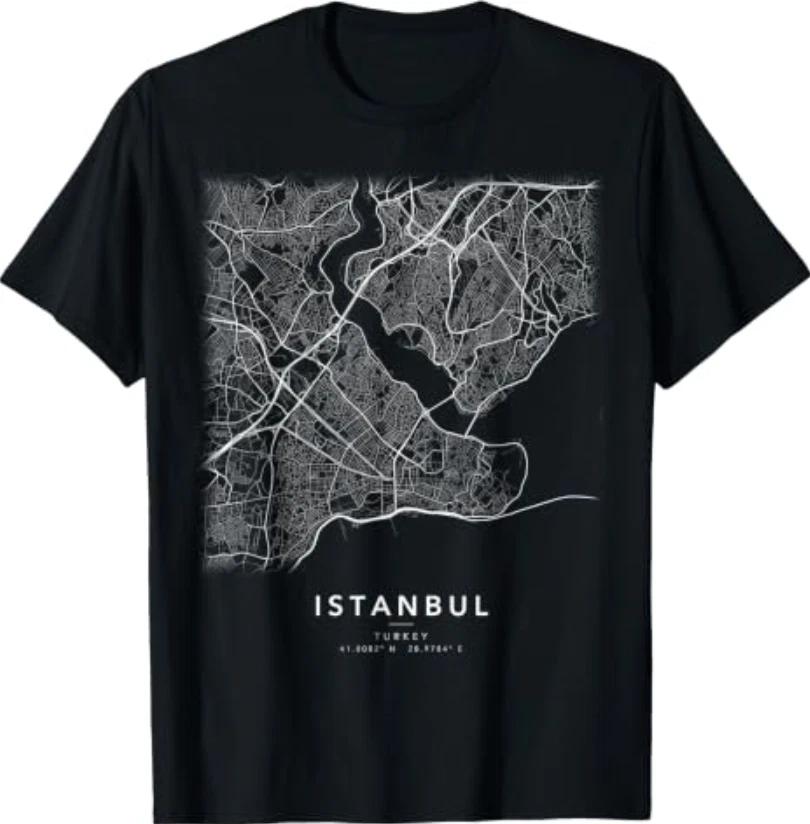 Istanbul City Map Turkey Streets and Coordinates Art T-Shirt