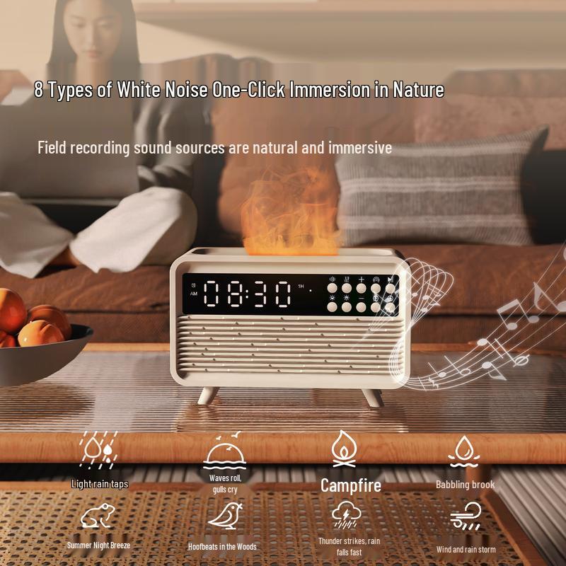 Bedside Flame Humidifier White Noise Bluetooth Speaker (CN version)